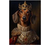 Dachshund Royal King Jigsaw Puzzle 300/500/1000 Piece - Pet Royal Portrait Gift for Dachshund Owner (1000pc (50×75cm))