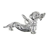 Dachshund Sausage Dog 925 Sterling Silver Charms for Bracelets Necklaces for Women - Fit European Link Charm Bracelet Necklace - Cute Women's Charms - Slider Dangle Charm