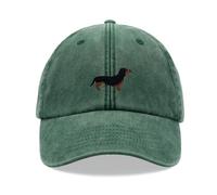Dachshund Sausage Dog Baseball Cap Vintage Washed Unisex Dad Hat Adjustable Bottle Green