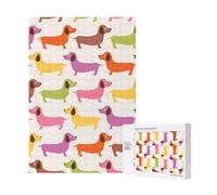 Dachshund Sausage Dogs Cute Dog,300 Pieces Wooden Jigsaw Family Game Jigsaw Puzzles for Adults Teens