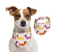 Dachshund Sausage Dogs Cute Dog,Dog Bandanas Cotton Pet Scarf Adjustable Bibs for Pet,L