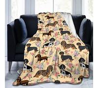 Dachshund Sausage Dogs Soft Throw Blanket 60"X50" Lightweight Flannel Blanket for Couch Bed Sofa Home Living Room Decor Travelling Camping for Kids Adults
