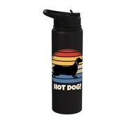 Dachshund Sausage Weiner Dog Mom Dad Breed Retro Sunset Stainless Steel Insulated Water Bottle