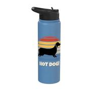 Dachshund Sausage Weiner Dog Mom Dad Breed Retro Sunset Stainless Steel Insulated Water Bottle