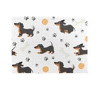 Dachshund Seamless Pattern Adorable Pets Funny,500 Pieces Puzzles for Adults-Wooden Jigsaw Puzzle for Adults Elderly