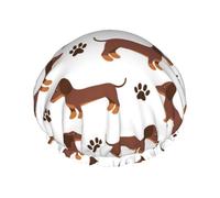 Dachshund,Shower Cap Nightcap Double Layer Waterproof Elastic Bath Cap Reusable Hair Cap