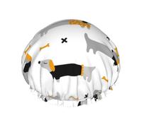Dachshund,Shower Cap Nightcap Double Layer Waterproof Elastic Bath Cap Reusable Hair Cap