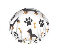 Dachshund,Shower Cap Nightcap Double Layer Waterproof Elastic Bath Cap Reusable Hair Cap
