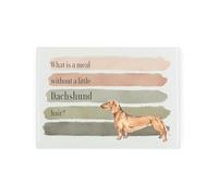 Dachshund Small Glass Worktop Saver - Dogs Themed Humourous Gifts - Smooth Kitchen Chopping/Cutting Board Worktop Protector with Non-Slip Feet 28.5cm x 20cm (11" x 8")