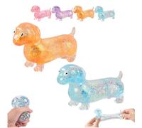 Dachshund Squishy, Sparkly Gel Sausage Dog Stretch Ball, Cute Mini Weiner Dog Stress Toy For Adults (#1+#2)