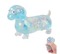 Dachshund Squishy, Squishy Weiner Dog, Glitter Weiner Dog Sq Uishy, Sparkly Cute Mini Rainbow Sausage Dogs for Adults (A)