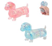 Dachshund Squishy, Squishy Weiner Dog, Glitter Weiner Dog Sq Uishy, Sparkly Cute Mini Rainbow Sausage Dogs for Adults (2J)
