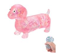 Dachshund Squishy, Squishy Weiner Dog, Glitter Weiner Dog Sq Uishy, Sparkly Cute Mini Rainbow Sausage Dogs for Adults (B)