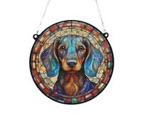 Dachshund Stained Glass Effect Suncatcher Gift for Dog Lovers - 19cm