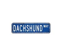Dachshund Street Sign Dog Bones Metal Sign 3x12in Custom Rust-Proof Metal Wall Art Fashion Wall Decoration for Bar Pub Club Cafe Home Road