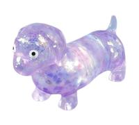 Dachshund Stress Toy 6x2x2cm Silicone Glitter Sausage Dog Fidget Squeeze Soft Antistress Sensory Squishy Flexible Calming Sausage Dog Squishball For Kids Adults Office Workers Students Study Break