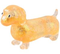 Dachshund Stress Toy Glitter Sausage Dog Fidget Squeeze Soft Antistress Sensory Squishy Flexible Calming for Kids, Teens, Young, Adults, Office, Workers Students Study Break (Orange)