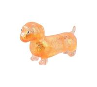 Dachshund Stress Toy Glitter Sausage Dog Fidget Squeeze Soft Antistress Sensory Squishy Flexible Calming For Kids, Teens, Young, Adults, Office, Workers Students Study Break (Orange)