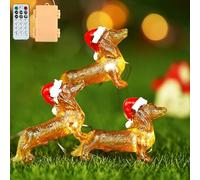 Dachshund String Lights, 10FT 30LED Sausage Dog Christmas Lights - Remote Control & Timer - Indoor/Outdoor Decor for Tree, Wedding & Birthday Parties - Cute Dog Themed Lighting