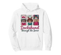 Dachshund through the Snow Cute Dog Design for Pet Lovers Pullover Hoodie