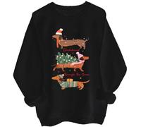Dachshund Through The Snow Sweatshirt Christmas Dachshund Hoodie Black