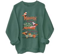 Dachshund Through The Snow Sweatshirt Christmas Dachshund Hoodie Green