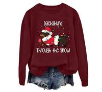 Dachshund Through The Snow Sweatshirt Funny Dog Lover Christmas Dachshund Shirt Unisex Claret