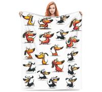 Dachshund Throw Blanket 60"x50" - Soft Flannel Blanket for Couch, Bed, Travel, Lightweight Throws for Living Room Decor, Gifts for Family or Friends, Home Office Use