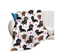 Dachshund Throw Blanket for Kids & Adults - Ultra Soft Cozy Fleece, 60"x80"