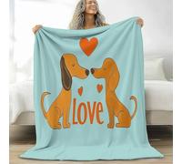 Dachshund Throw Blanket Sausage Dog Microfiber Fleece Blanket Warm Soft Double Plush Throw Blankets for Sofa Couch Bed Sofa Chair, Flannel Blankets 180 x 200 cm for Teens Adults L719