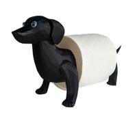 Dachshund Toilet Roll Holder Free Standing, Funny Toilet Paper Holder Black Dachshund Novelty Toilet Roll Holder for Bathroom Decor, Funky Tissue Paper Roll Storage Unique Dachshund Gifts Cute Dog