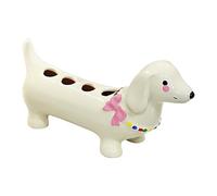 Dachshund Toothbrush Holder, Resists Water Damage, 11cm, Creative Dachshund Toothbrush Holder, Holders And Dispensers, Adorable Dog Design, For Makeup Brush Bathroom Hotel Apartment Desktop