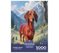 Dachshund Tour 1000 Piece Jigsaw Puzzles Educational Games-Colourful Families Pieces Fit Together Perfectly Cute Pets Fun Age 12+ for Adults Jigsaw Puzzles for Relaxing Decor And Gift 70x50cm/1000pcs