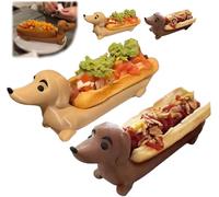 Dachshund Tray, Funny Hot Dogs Sushi Serving Tray Candy Dish Dachshund Dinner Plate, Dachshund-Shaped Serving Tray for Hot Dogs, Sushi & Snacks, Unique Gift for Dachshund Owners (A+B)