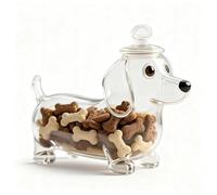 Dachshund Treat Jar,Airtight Glass Snack Container with Lid,Cute Dog-Shaped Clear Candy Jar for Cookies,Coffee Pods,Pet Treats,Decorative Kitchen Storage for Dog Lovers