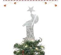 Dachshund Tree Topper - 30 Cm Metal Dog Ornament | Holiday Party Decoration | Festive Dachshund Figurine Adds Cheerful Accent Indoor Outdoor Seasonal Decor Celebration