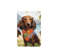 Dachshund Tropical Painting Art Car Air Fresheners Cards 4 Pcs Long Lasting Car Fresheners Gifts for Men Women Auto Aromatherapy Tablets Hanging Scented Card Rearview Mirror Pendant - Lavender Scent
