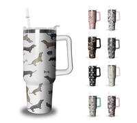 Dachshund Tumbler with Handle and Straw,40 oz Dog Stainless Steel Insulated Cup with Lid and Straw,Travel Coffee Mug Water Bottle, Birthday Christmas Mothers Day Gifts for Animal Lovers Women