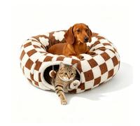 Dachshund Tunnel Bed, 2027 Tunnel Bed for Dachshund Dog，Coffee | Foldable Plush Cozy Burrow Design with Cushion and Play Ball, Christmas Bed for Dog Cat Pet