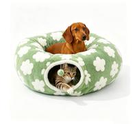 Dachshund Tunnel Bed, 2027 Tunnel Bed for Dachshund Dog，Green | Foldable Plush Cozy Burrow Design with Cushion and Play Ball, Christmas Bed for Dog Cat Pet
