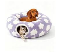 Dachshund Tunnel Bed, 2027 Tunnel Bed for Dachshund Dog，Purple | Foldable Plush Cozy Burrow Design with Cushion and Play Ball, Christmas Bed for Dog Cat Pet