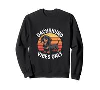 Dachshund Vibes Only Retro Funny Sausage Dog Sunset Sweatshirt