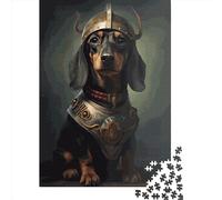 Dachshund Viking Puzzles for Adults,1000 Piece Jigsaw Puzzles for Adults, Wooden Puzzle Fun Decompressing Game 1000pcs (75x50cm)