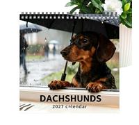 Dachshund Wall Calendar 2027 Jan-Dec 2027 Dog Monthly Planner