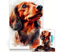 Dachshund Watercolor 1000 Piece Jigsaw Puzzle for Teenagers Mental Boost Bright Print Fun Challenge Birthday Art Gift (38x26cm)
