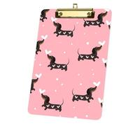 Dachshund Waterproof Clipboard A4, Acrylic Decorative Legal Size Clip Board 9"× 12. 5" with Low Profile Metal Clip, Clipboards A4 for School Offoce Lady Men Women Nurses