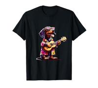Dachshund Wearing a Hawaiian Shirt, Playing a Ukulele T-Shirt
