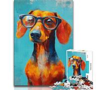 Dachshund Wearing Glasses 1000 Piece Jigsaw Puzzles for Teenagers,Challenging Game Gifts for Is Ideal As A Gift for The Whole Family (50x75cm)