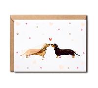 Dachshund Wedding Card - Dachshund Love Card - Sweet Valentines Day Greeting Card - Wedding Congratulations Card