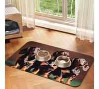 Dachshund Weiner dog print Cats Pet Bowl Placemat Pet Feeding Mats for Dogs, Non-Slip PU Leather Tablecloth for Pets